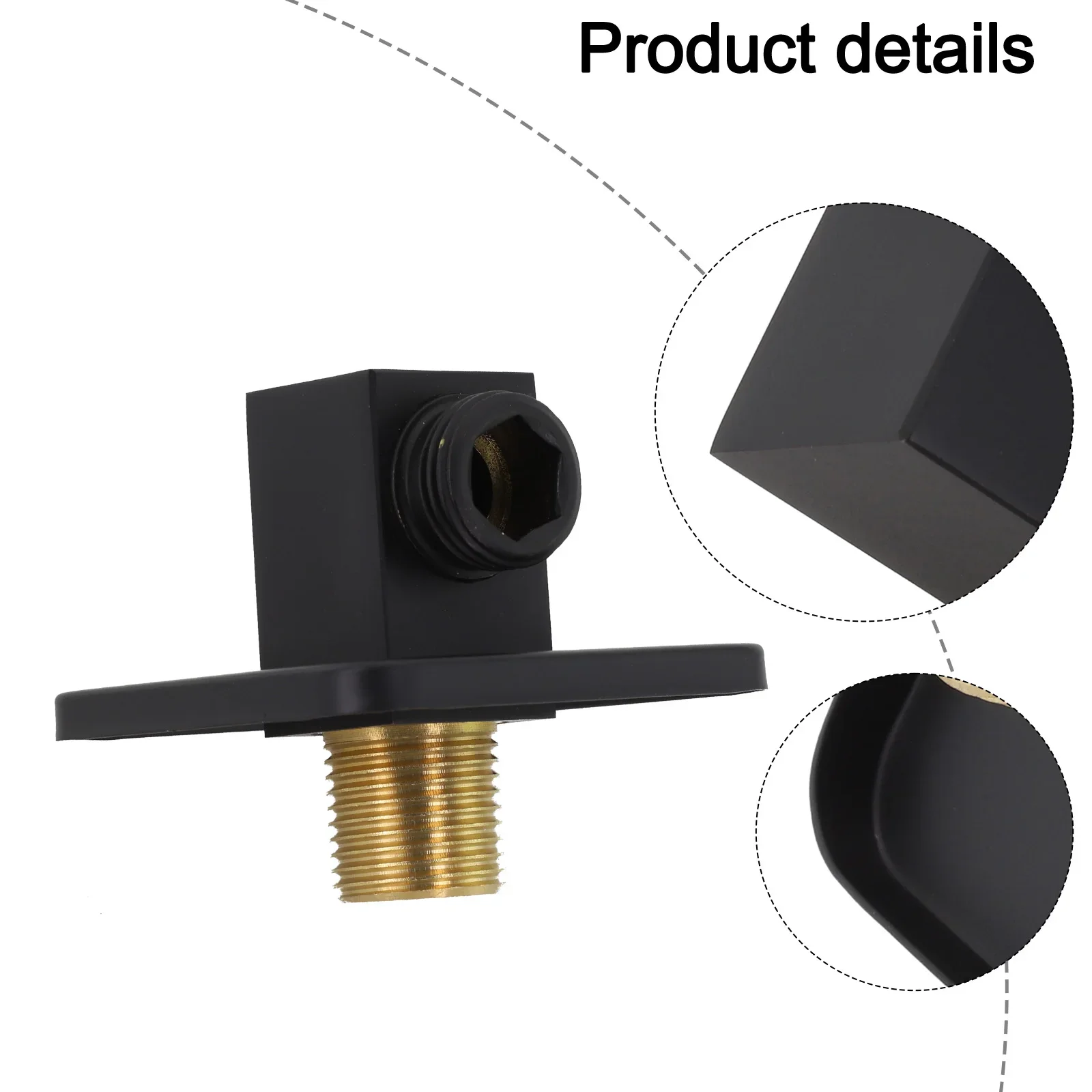 Designed For Durability Brass Square Shower Hose Wall Outlet Elbow With G1/2 Thread Compatible With Most Shower Hoses