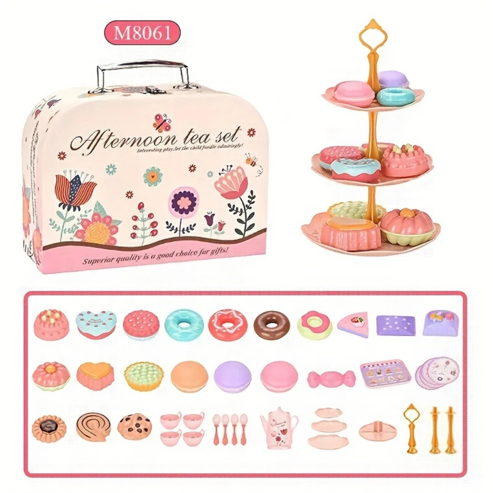 WizKidz Tea Party Set Toys for Girls Pretend Play Gift for Ages 3+ Year Old with Tea Set Carrying Case Perfect for Little Girls