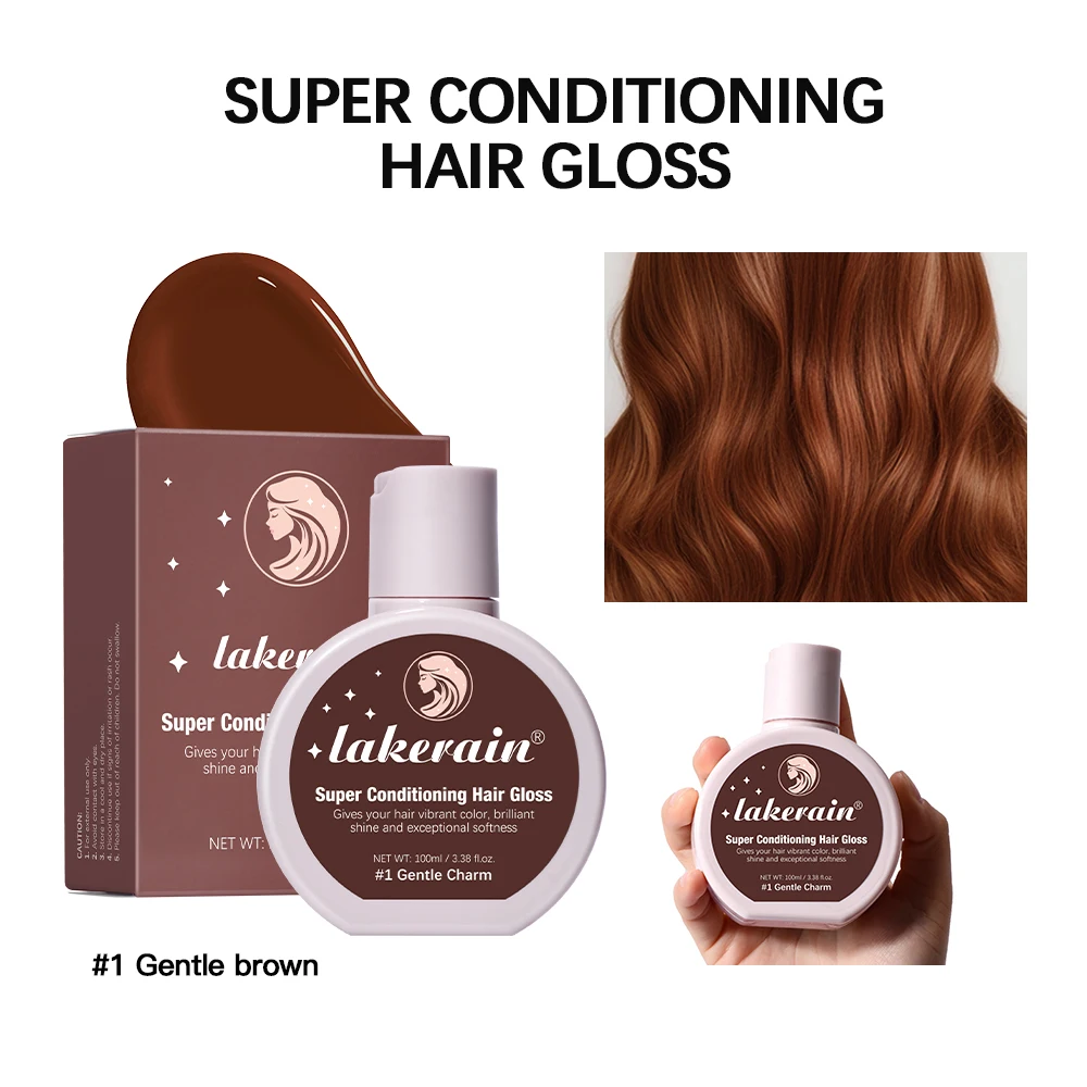 Hair Glaze Super Gloss Color Conditioning Gloss Rinse Semi-permanente haarglans die de kleur verbetert, voedt en herstelt Gemakkelijk