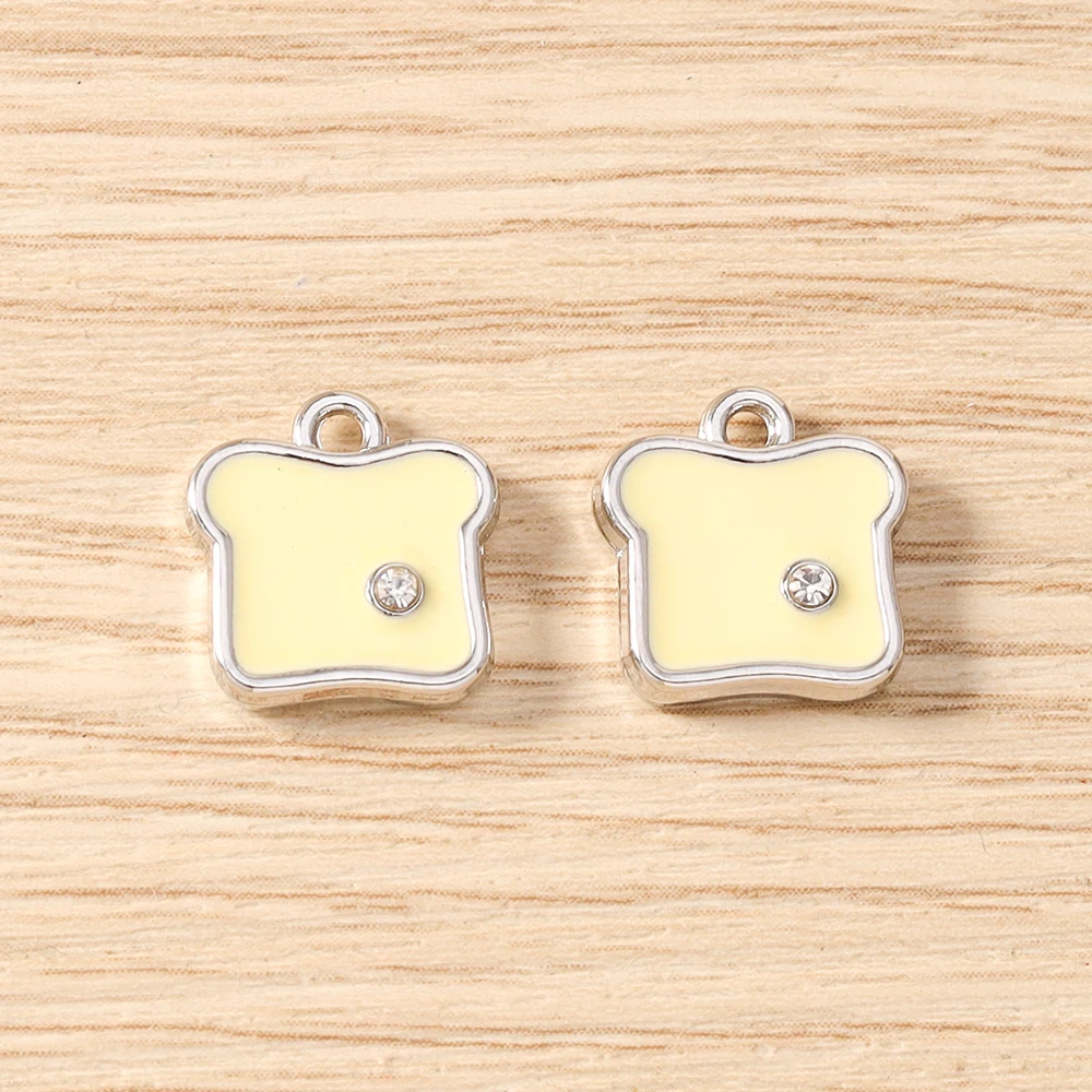 5 Stück Gemischte Niedliche Lebensmittel-Anhänger, Emaille-Kuchen- und Brot-Charms für die Herstellung von Ohrringen, Halsketten, Armbändern, DIY-Bastelarbeiten und Schmuckzubehör – Detail 24