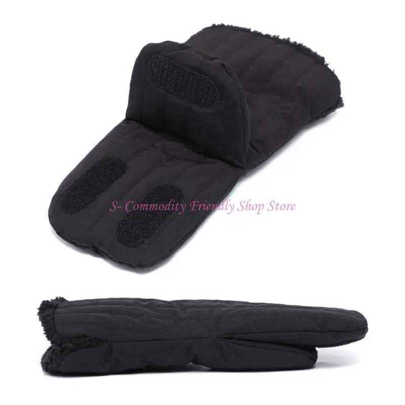 

85AE грелки для рук, однотонные теплые перчатки с плюшевой подкладкой для колясок, муфты для рук для малышей