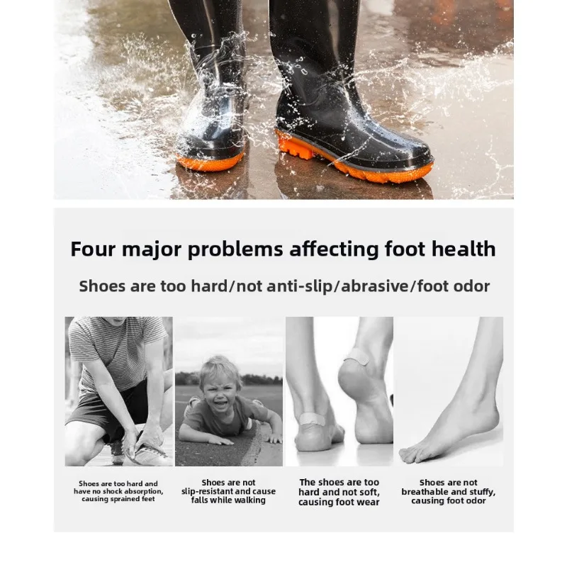 أحذية أمان للرجال أحذية المطر في الهواء الطلق، PVC، غير قابلة للانزلاق، مقاومة للماء، سميكة، مقاومة للاهتراء Zapatos De Seguridad De Hombre #4