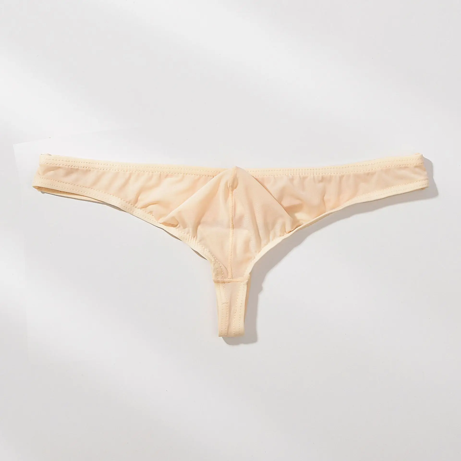Sexy Mann Unterwäsche G-String Eis Seide dünne atmungsaktive Herren Unterhose T-Back Höschen männlich niedrige einfarbige Riemen Bikini