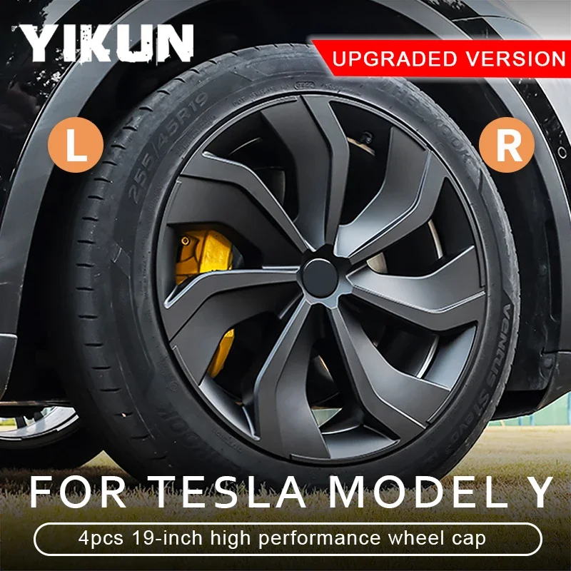 4PCS Hub Cap Performance Replacement Wheel Cap Automobile Hubcap Full Rim Cover Accessories For Tesla Model Y 19 Inch 2017-2024