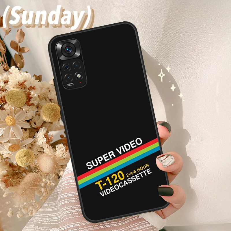 ريترو VHS غطاء الشريط ل Xiaomi Redmi ملاحظة 13 برو 9 10 11 12 14 برو 11S 12S حالة ل Redmi 13C 14C 10C 12C