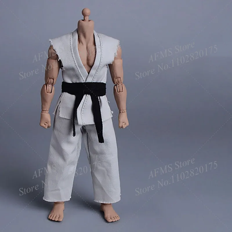 Romankey 1/12 Scale Collectible Figure Uniform Kung Fu Fight Tai Chi Karate Sports Training Suits Fit 6Inch Action Figure Model