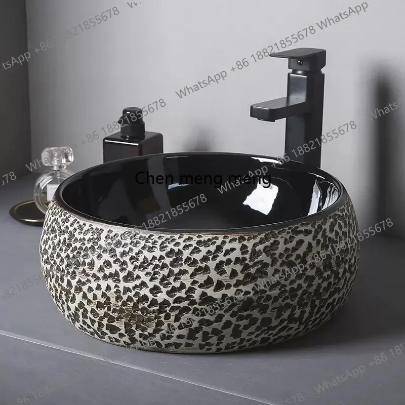 

Great discounts European And American Fashion Countertop Basin Creative Ceramic Washbasin Single Basin Round Countertop Sinks Ba