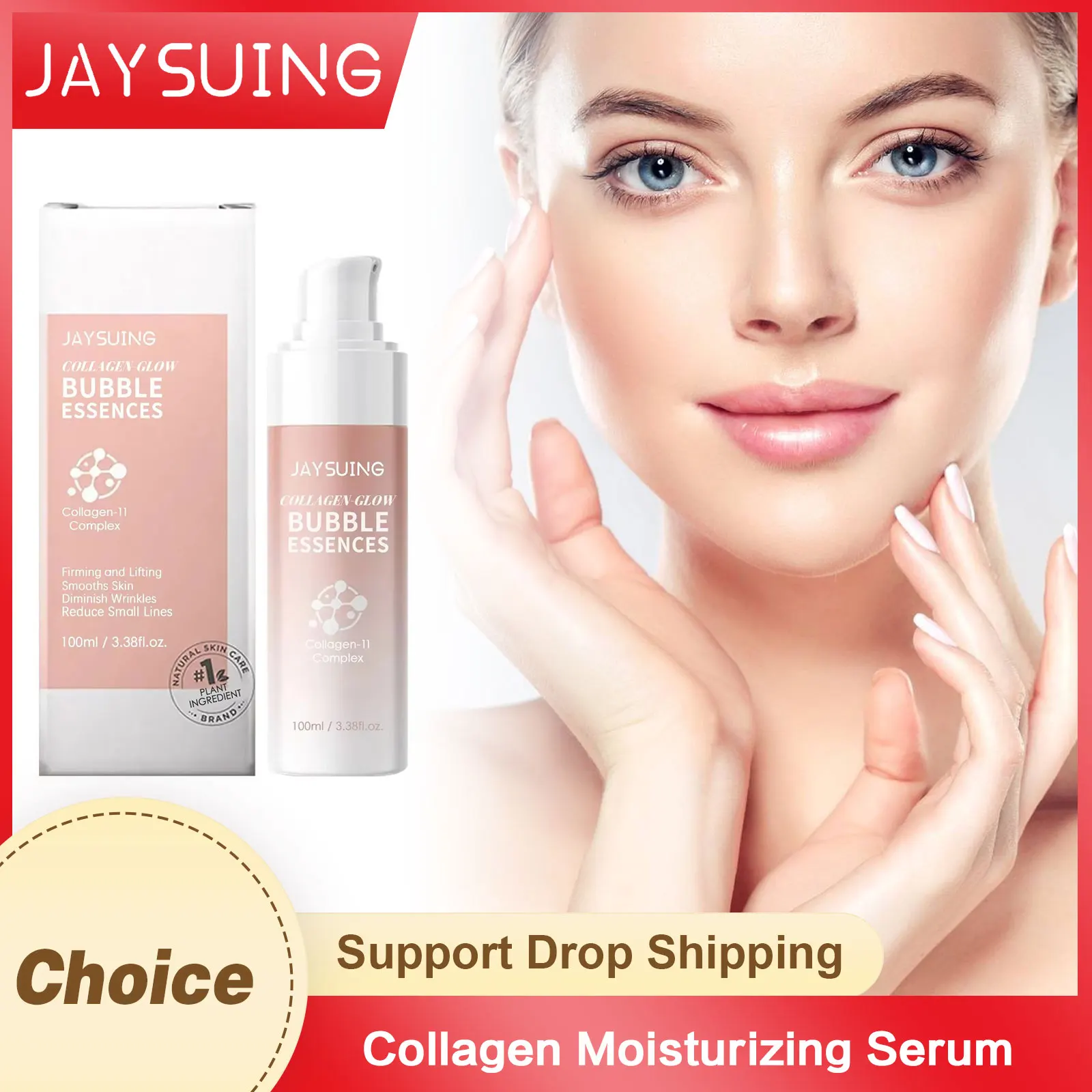 Collagen Moisturizing Serum Against Aging Improve Fine Lines Brightening Skin Rejuvenation Tightening Firming Face Essence 100ml