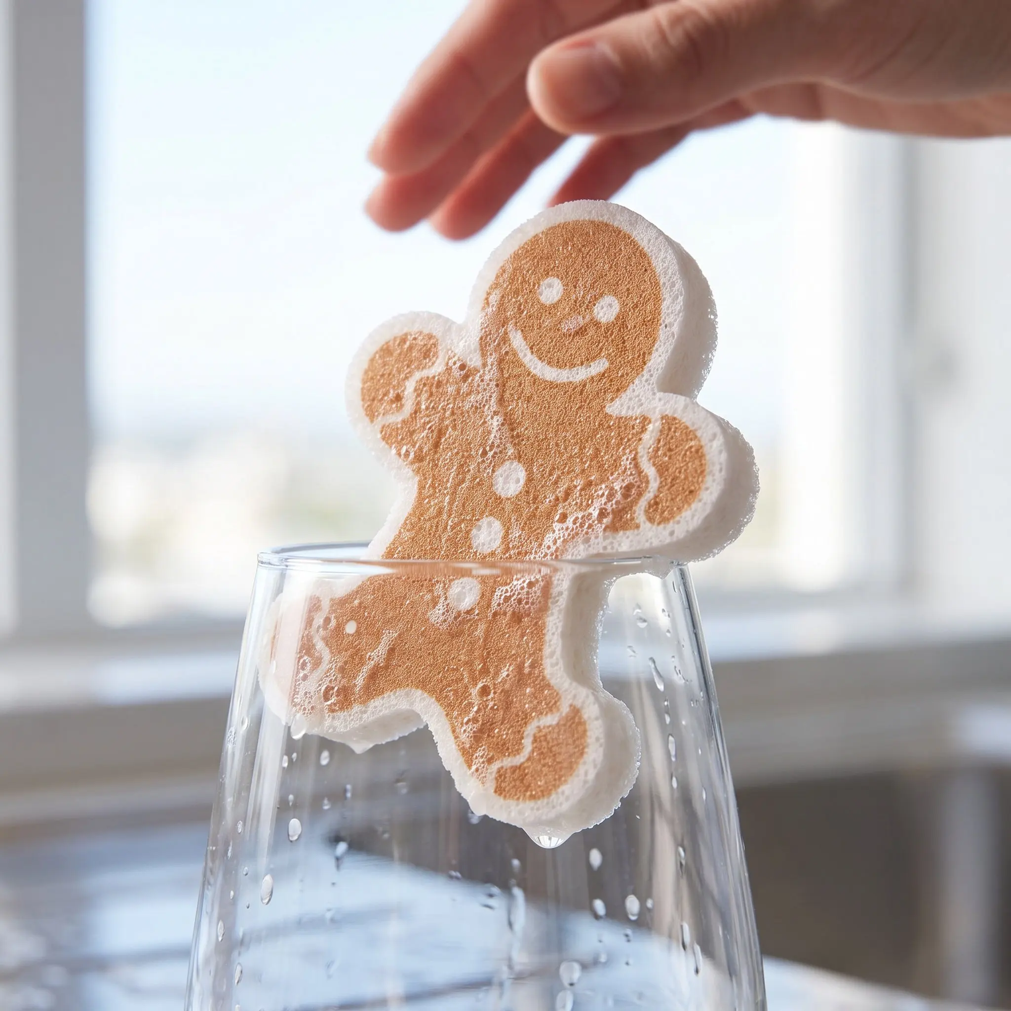 4Pcs Gingerbread Man Dishcloth Washing Towels Wood Pulp Cotton Dishwashing Cloths Christmas Dish Sponge Quick-dry Cleaning Cloth