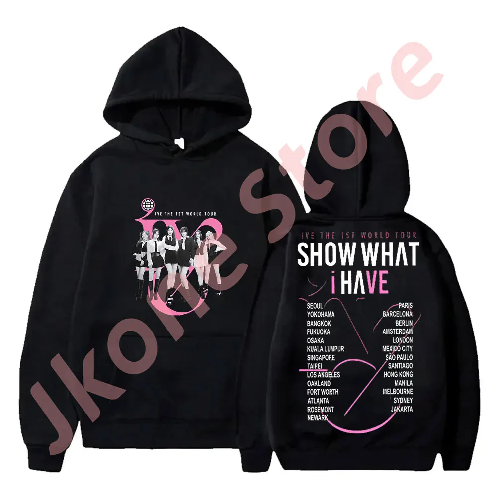 KPOP IVE Show What I Have World Tour Merch Hoodies New Logo Hooded Women Men Fashion Casual Pullover Sweatshirts