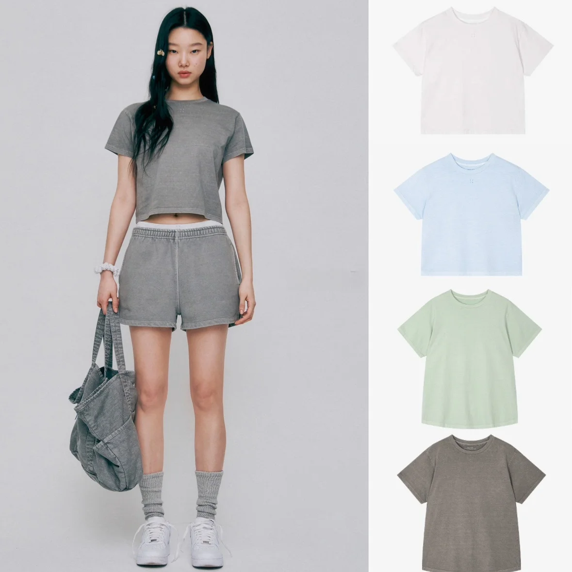 

Повседневная женская футболка ort Sve Basic Loose Fit Five Colors ort And Long Length Cotton Modal Spandex Blend Summer...