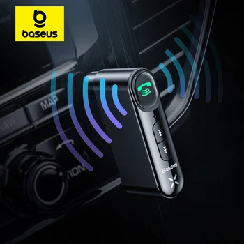 Baseus Ricevitore adattatore Bluetooth Aux per auto Jack da 3,5 mm Bluetooth 5.0 Kit vivavoce wireless per auto Ricevitore audio musicale