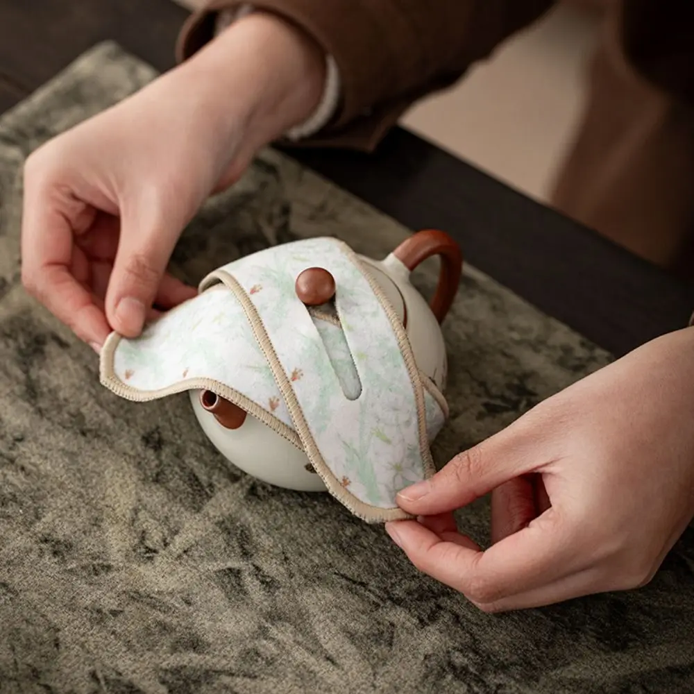 Flower Tea Set Protective Cover Bump-proof Anti-Drop Teapot Cover Cloth Chinese Style Tea Accessories Protection