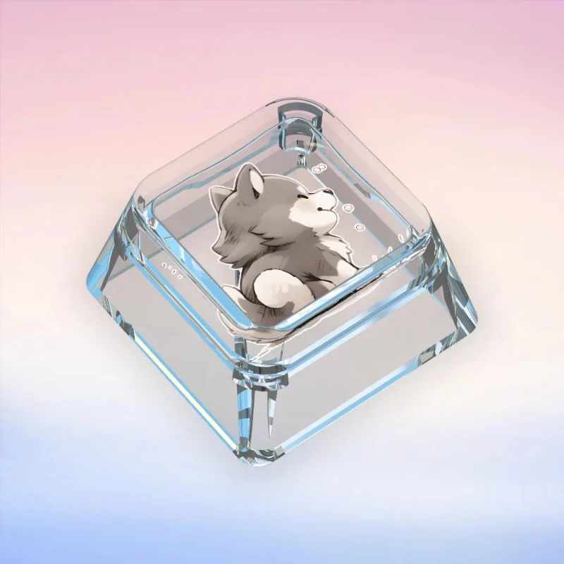 Cute Puppy Lovely Dog Keycaps Anime Custom Artisan Animal Point Key Cap Transparent Original Wooting Mechanical Keyboard Keycap