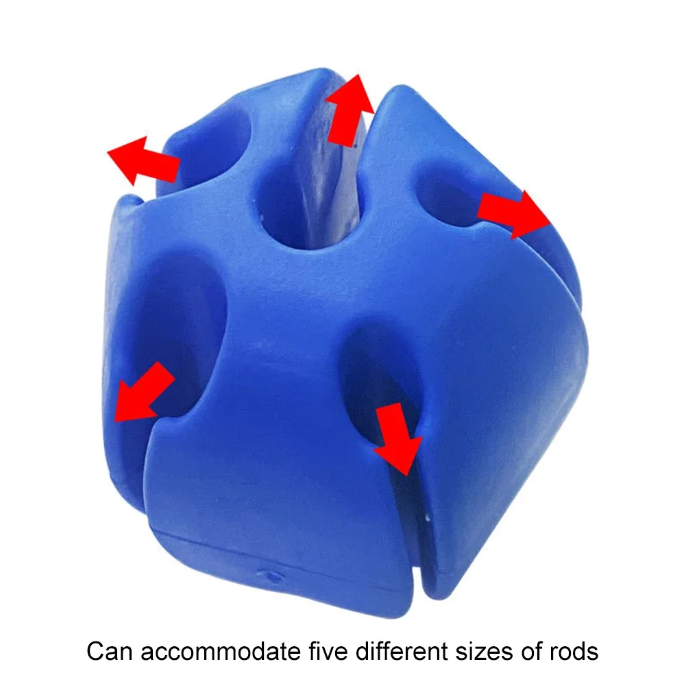 6pcs Silicone Fishing Rod Clip with Ball 5 Hole Fishing Rod Holder Ball Multifunctional Bundle Ball Tackle Ties Fishing Rod Tool
