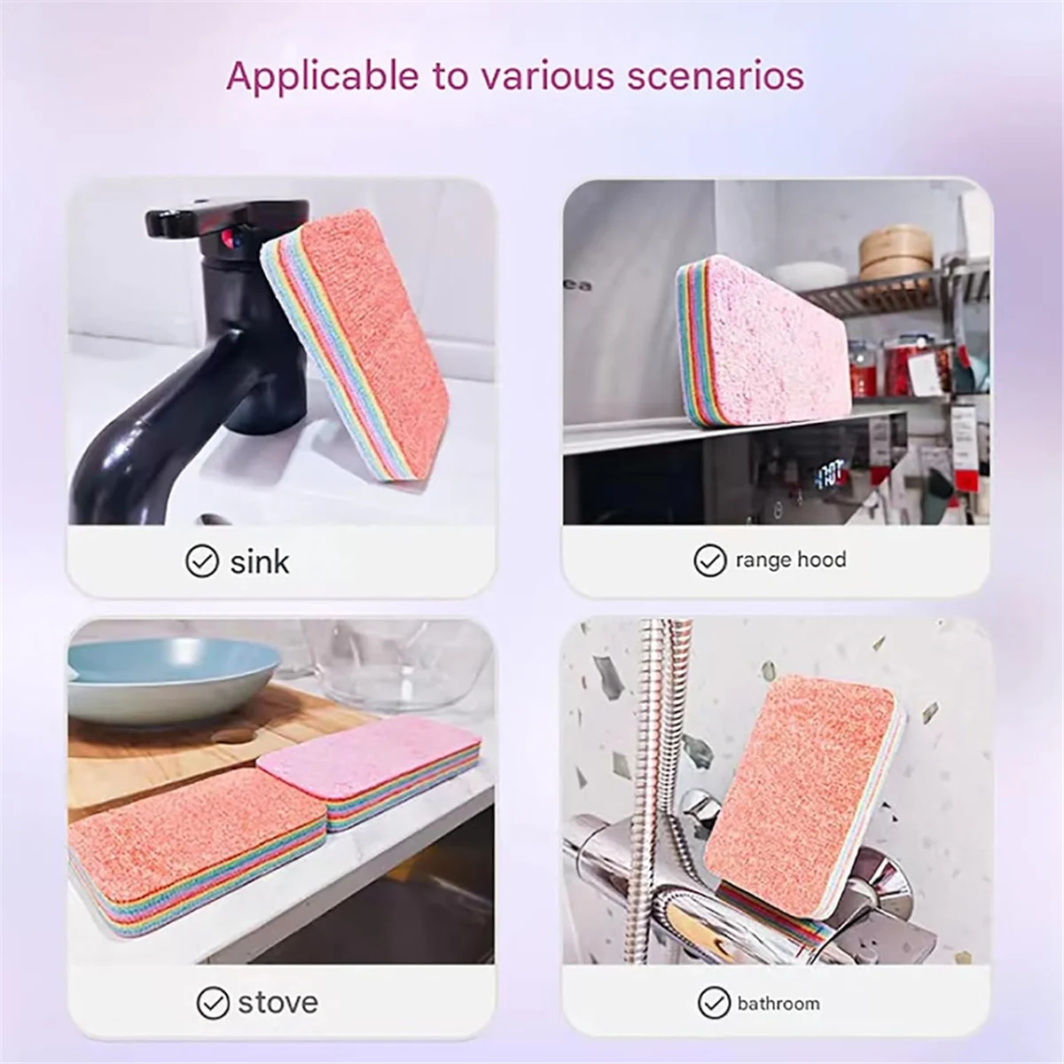 

ABNJ 3 шт. многослойный блок губки для чистки из микрофибры, отслаивающаяся губка из микрофибры для кухни, многослойная губка