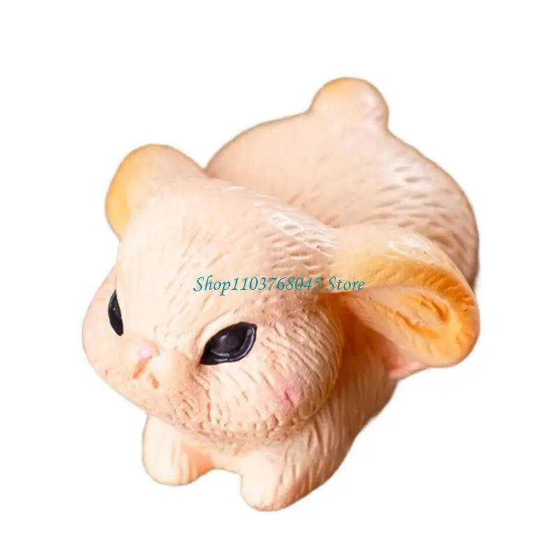 R53F 10Pieces Resin Rabbit Miniatures Figurines for Cake Toppers Birthday Gift Home Desk Decoration for Various Space