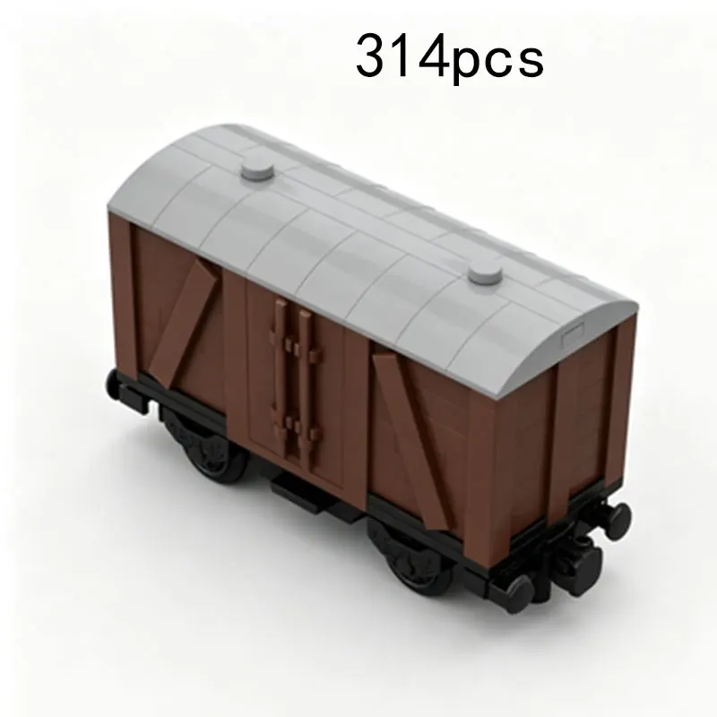 

MOC 314PCS Creative Mini Train Building Block Toy Gift Set (Cargo Box Cart Locomotive Model)