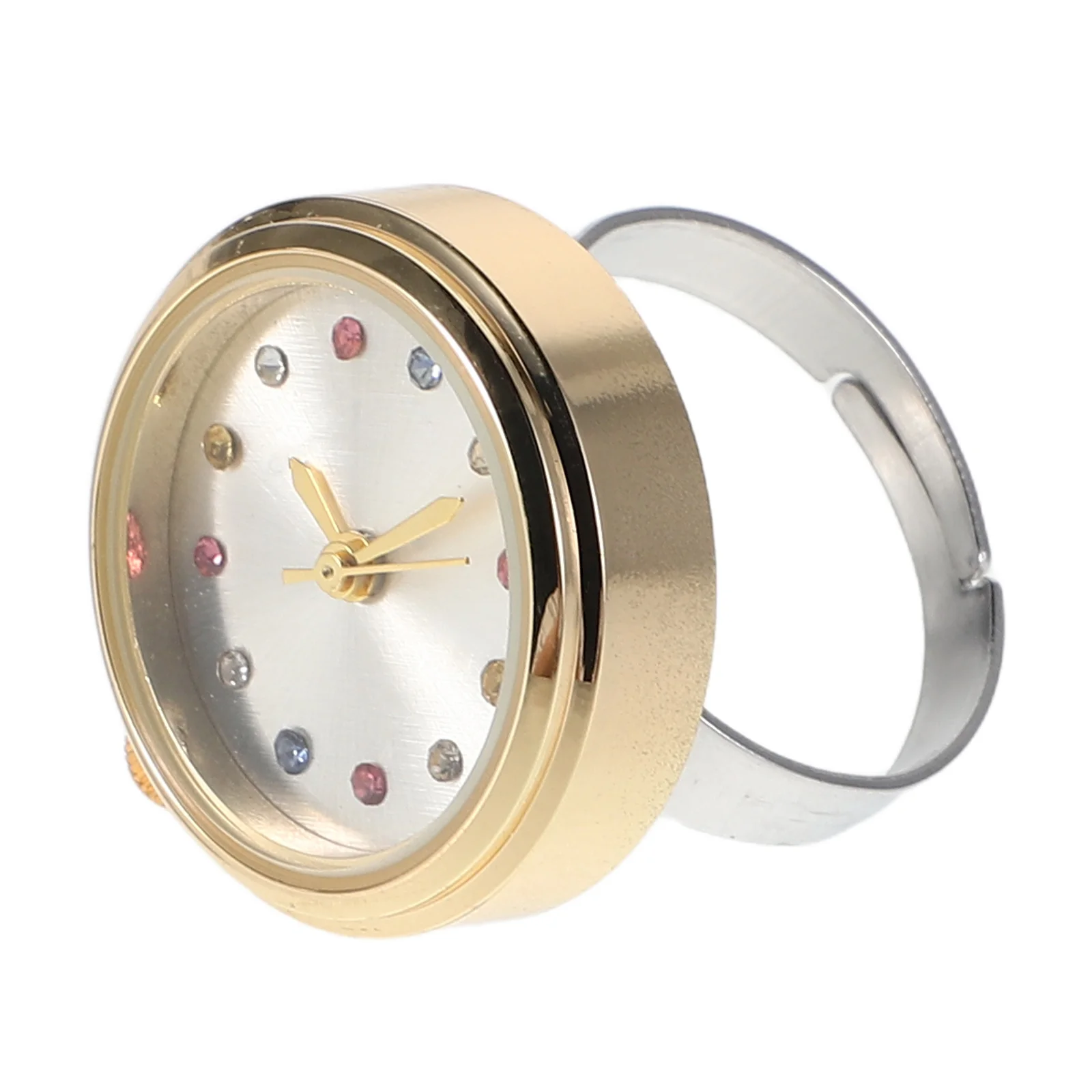 

Mini Colorful Rhinestone Finger Watch Stylish Waterproof Small Watch Ring for Students Daily Casual Use Finger Watches for Women