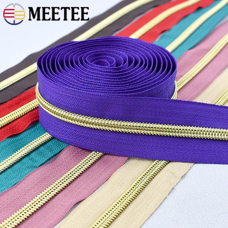 1-5M 5# Nylon Zippers Tape For Sewing Bag Plastic Zipper By The Meter Garment Zip Jacket Closure Zips Repair Kit DIY Accessories