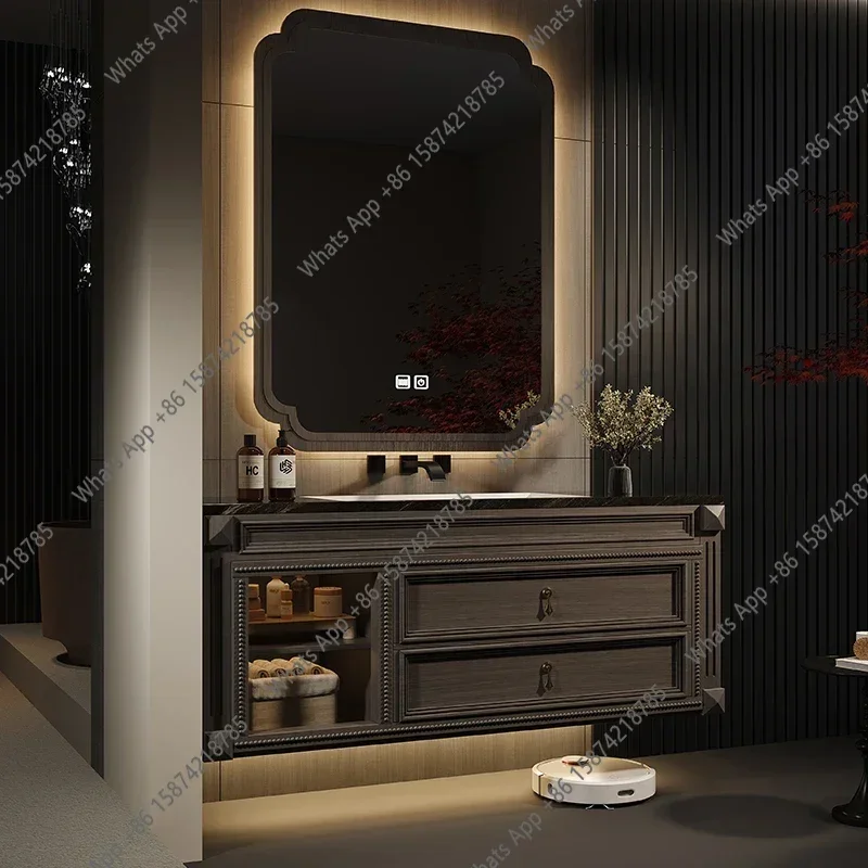 RT X Gabinete de Baño Universal con Espejo, Organizador Minimalista de Almacenamiento, Mueble de Baño de Madera Estético, Gabinete para Hotel