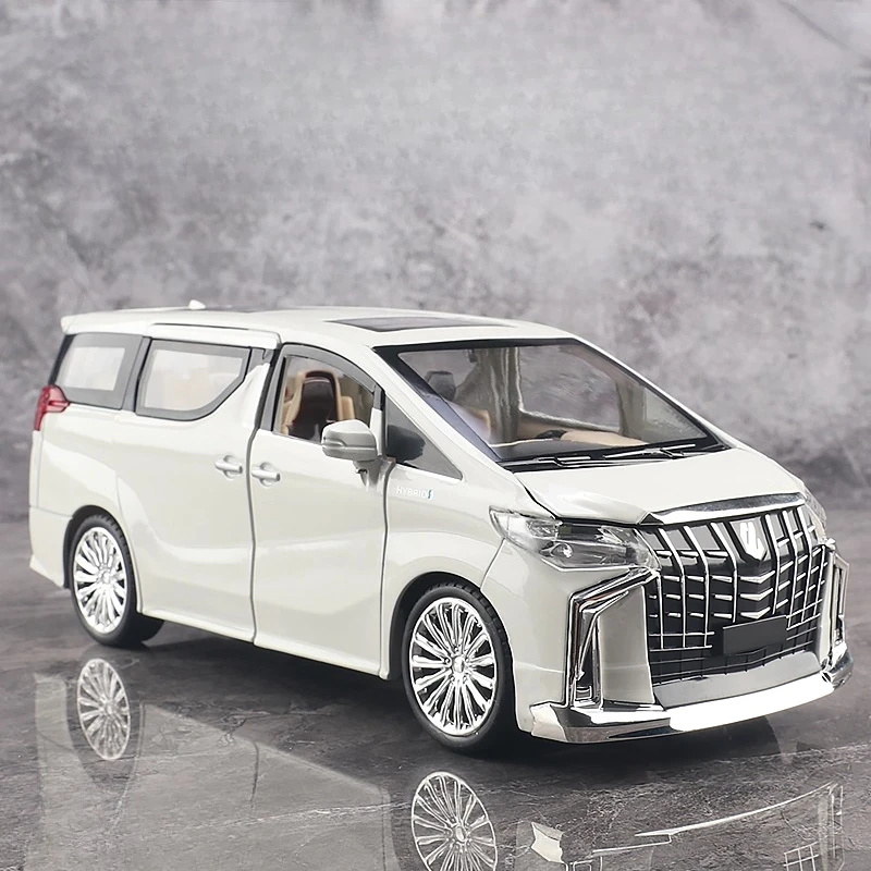 

1:24 Alphard Luxury MPV Alloy Metal Diecast Car Model High Simulation Sound and Light Car Collection Boutique Kids Toys