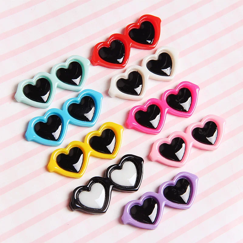 10 Pcs Mini Sunglasses Flatback Resin DIY Decor Play Toys for Doll House Fashion Accessories