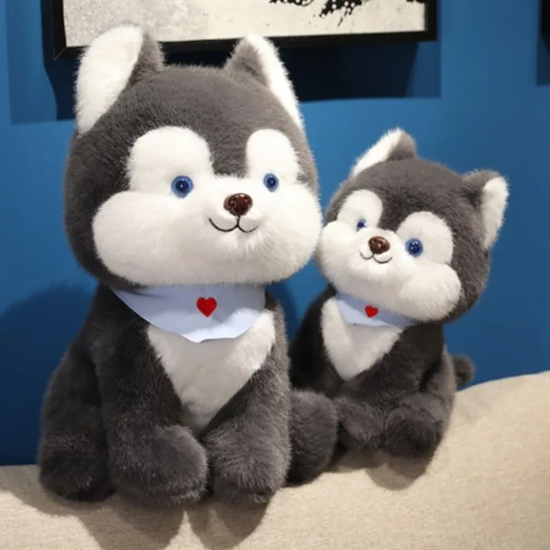 Simpatico cucciolo di peluche Husky bambola di pezza morbida per bambini Comfort coccole giocattolo Kawaii Husky Plushie per ragazzi ragazze regalo di compleanno