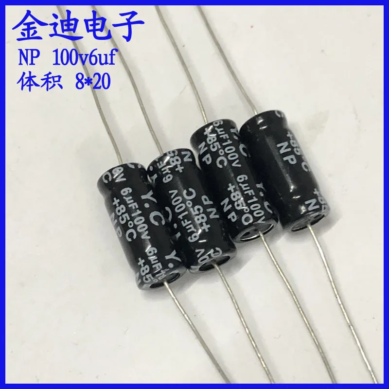 

10PCS YC 6uf 100V Divider Capacitor Horizontal Axial Non Polar Capacitor 100v 6uf 8X20mm