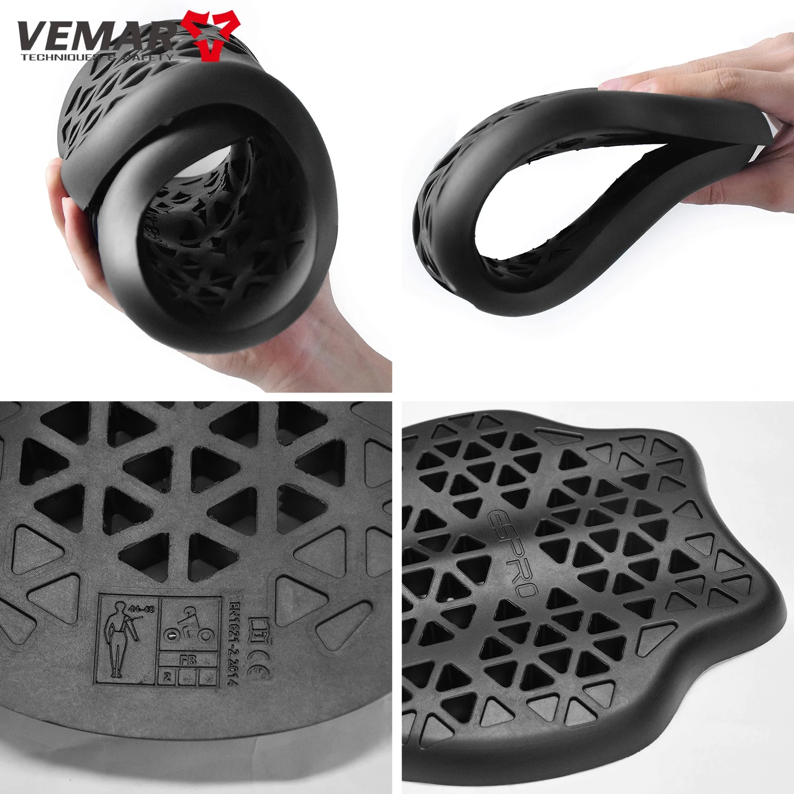 أسود CE المستوى 2 سترة دراجة نارية معتمدة إدراج حامي سميكة مرنة الظهر العمود الفقري وسادة واقية متسابق درع معطف التبعي #5