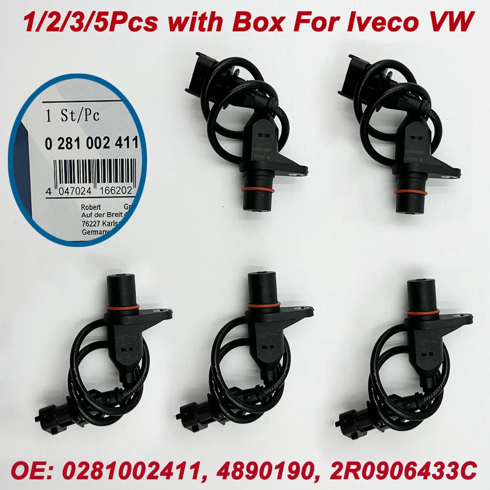 1/2/3/5PCS 0281002411 Crankshaft Position Sensor For F-250 Iveco Euro Cargo VW 2R0906433C 4890190 BG5X6C315AA 3601BF11040