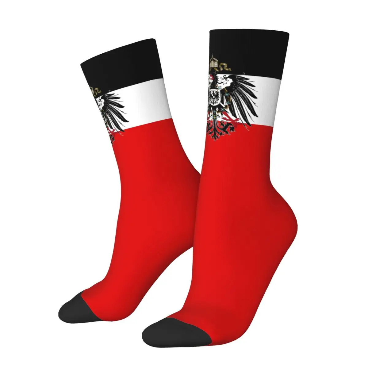 Crazy Design German Empire Germany Basketball Socks Polyester Long Socks for Unisex Non-slip