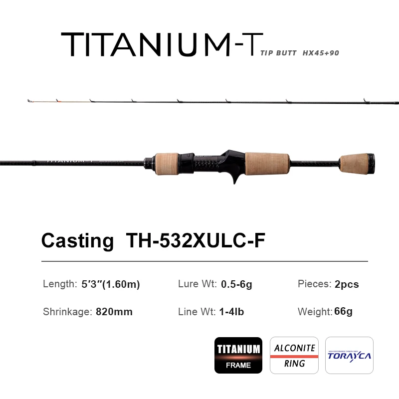 PURELURE TITANIUM-T XUL BFS Rod 0.5-6g Bait Weight 5FT 6FT Perch