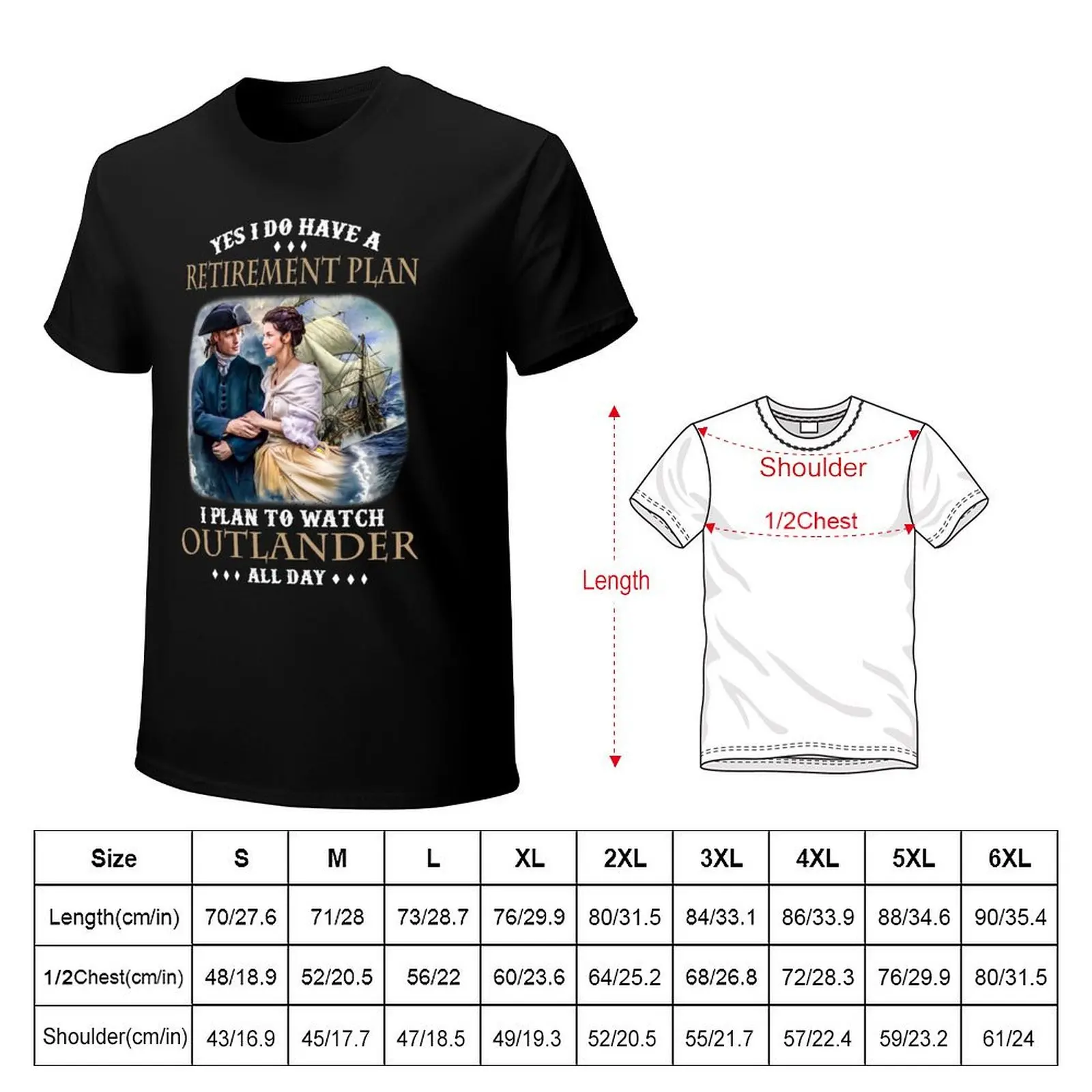 People Call Me Retirement Plan Outlander Gifts Movie Fans T-Shirt Stylish Print Short Sleeve Tee