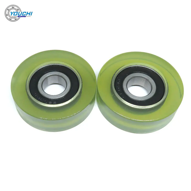 2Pcs 17x60x18 Polyurethane Bearing Encapsulated PU Roller PU620360-18 Diameter 60mm Soft Rubber Wheel Rolling Pulley 17*60*18