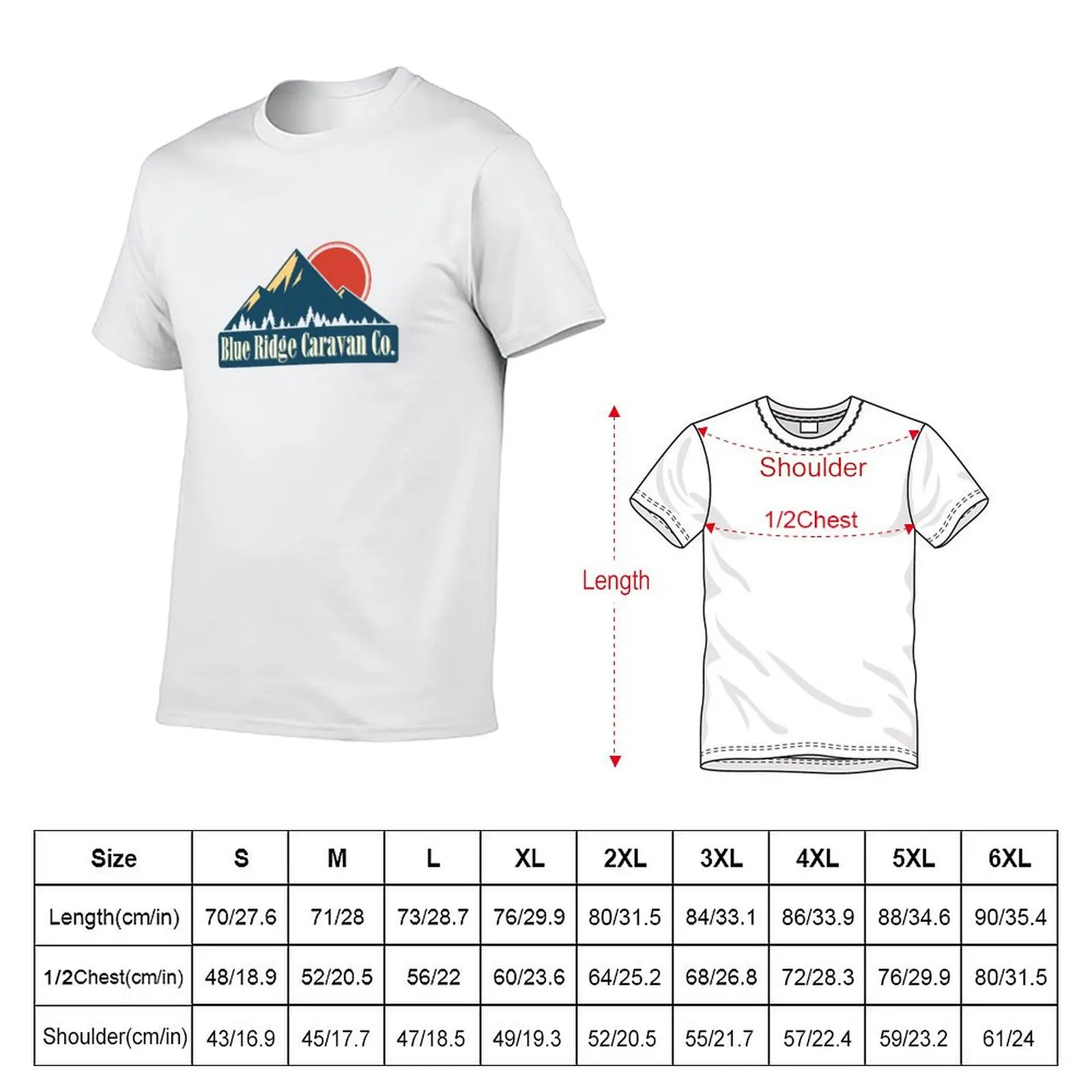 Blue Ridge Caravan Company classique T-Shirt Large Size Soft Cotton T-Shirt