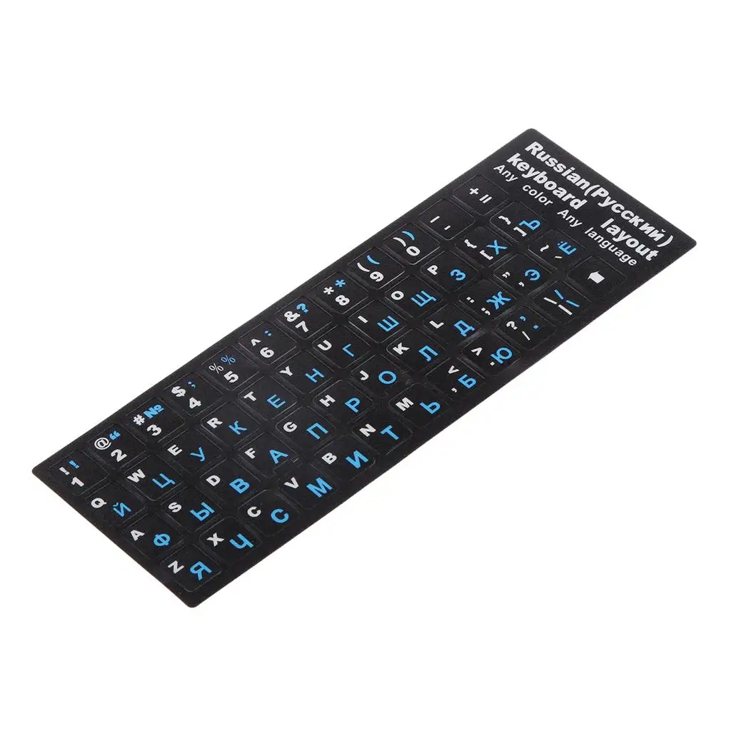 

Russian Blue Letters Matte Keyboard Gel Sticker Protector for 10-17" Laptop PC