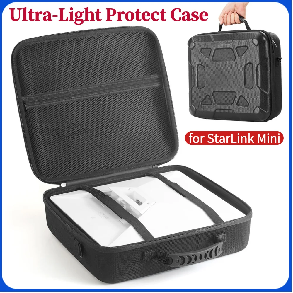 

For Starlink Mini Ultra-Light Protect Case with Dual Carry Options Protective Storage Bag Waterproof Power Cord Storage Handbag