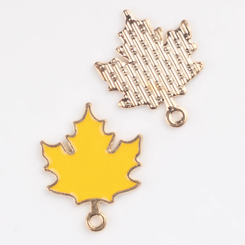 10/20pcs Color Cute Maple Leaf Shape Pendant Earring Necklace Bracelet Jewelry Making Accessories Handmade DIY Ornament Fashion view 6