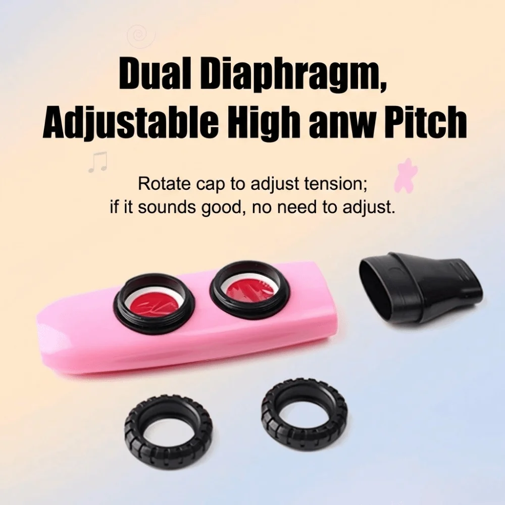 Adjustable Double Hole Kazoo Two Membranes Double Hole Two Membranes Beginner Wind Colorful Beginner Friendly Adjustable Kazoo