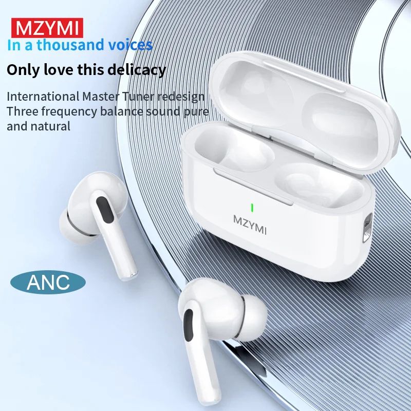 MZYMI ANC E17 Bluetooth 5.3 Earphones In Ear Buds Active Noise Cancelling Waterproof Headphones Wireless Headset Built-in Micro