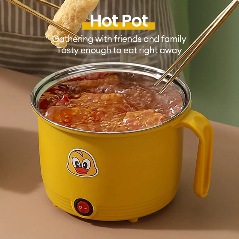 Electric 1.8L Cooking Machine Hot Pot Non-stick Cook 1-2 People Single Household Pan Mini Multifunction Electric Cooker for Home