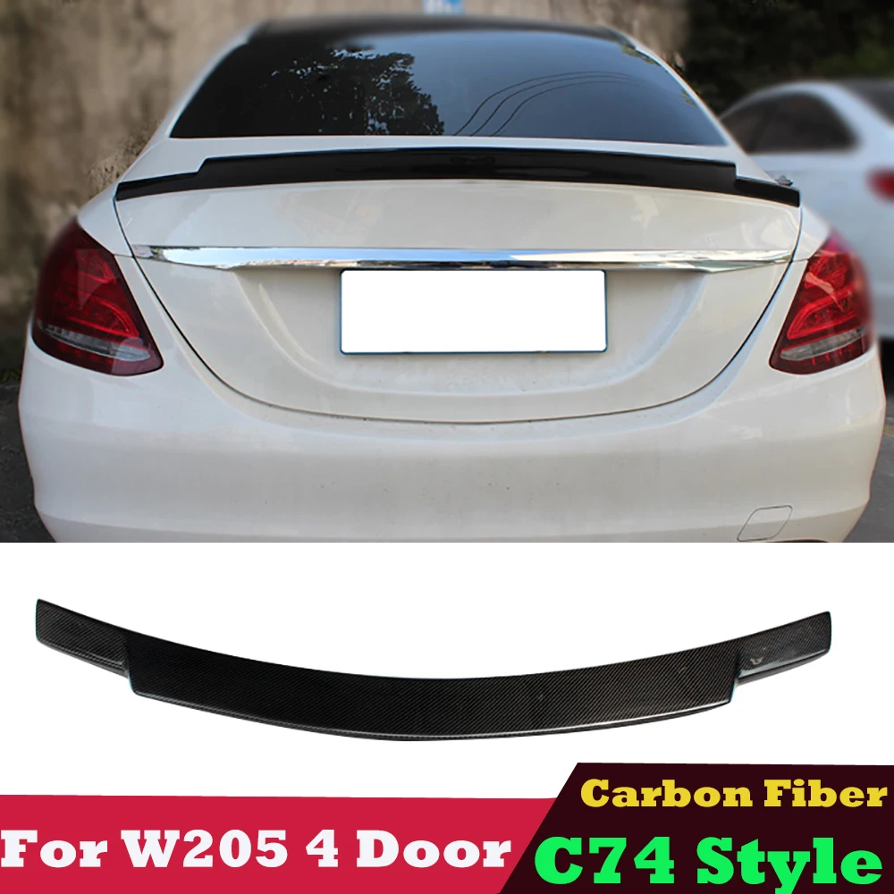 

2015-2021 C74 Style Carbon Fiber Rear Trunk Wings Spoiler for Mercedes Benz C Class W205 4 Door Sedan C 200 4MATIC C 400 4MATIC