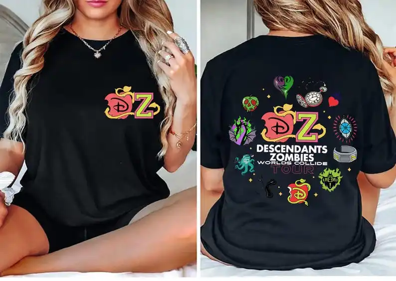 Disney Descendientes Zombies World Tour Camisa Zombies 4 Niñas Camisa Zombies Skye Tee Epcot Festival de Música de Verano para Mujeres Hombres