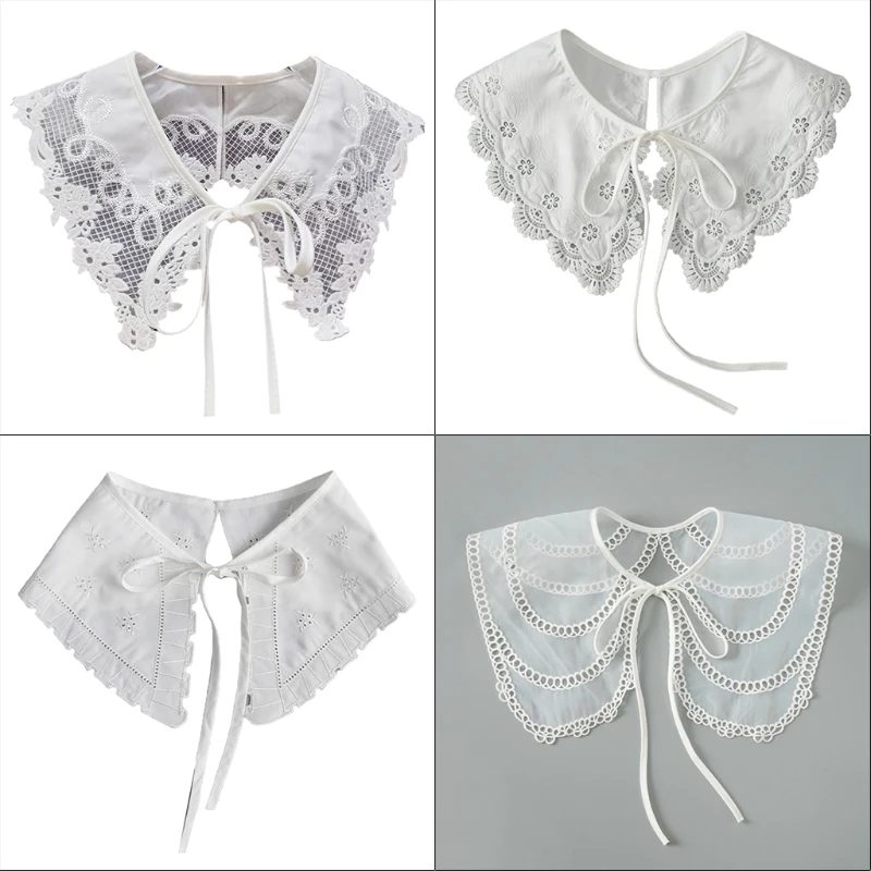 

Hollow Embroidered False Collar Various Patterns Sweet Detachable Collar