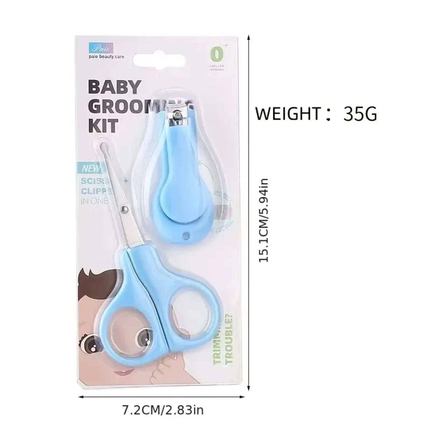 Kit essencial para aliciamento de bebês recém-nascidos, seguro e fácil de usar, 2 peças, conjunto de cortador de unhas anti-clipe para crianças pequenas, ferramenta de manicure perfeita com