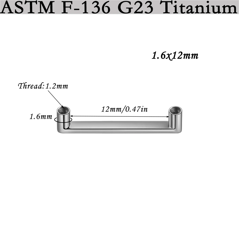 G23 Titanium Surface Piercing Double Threaded Dermal Anchor