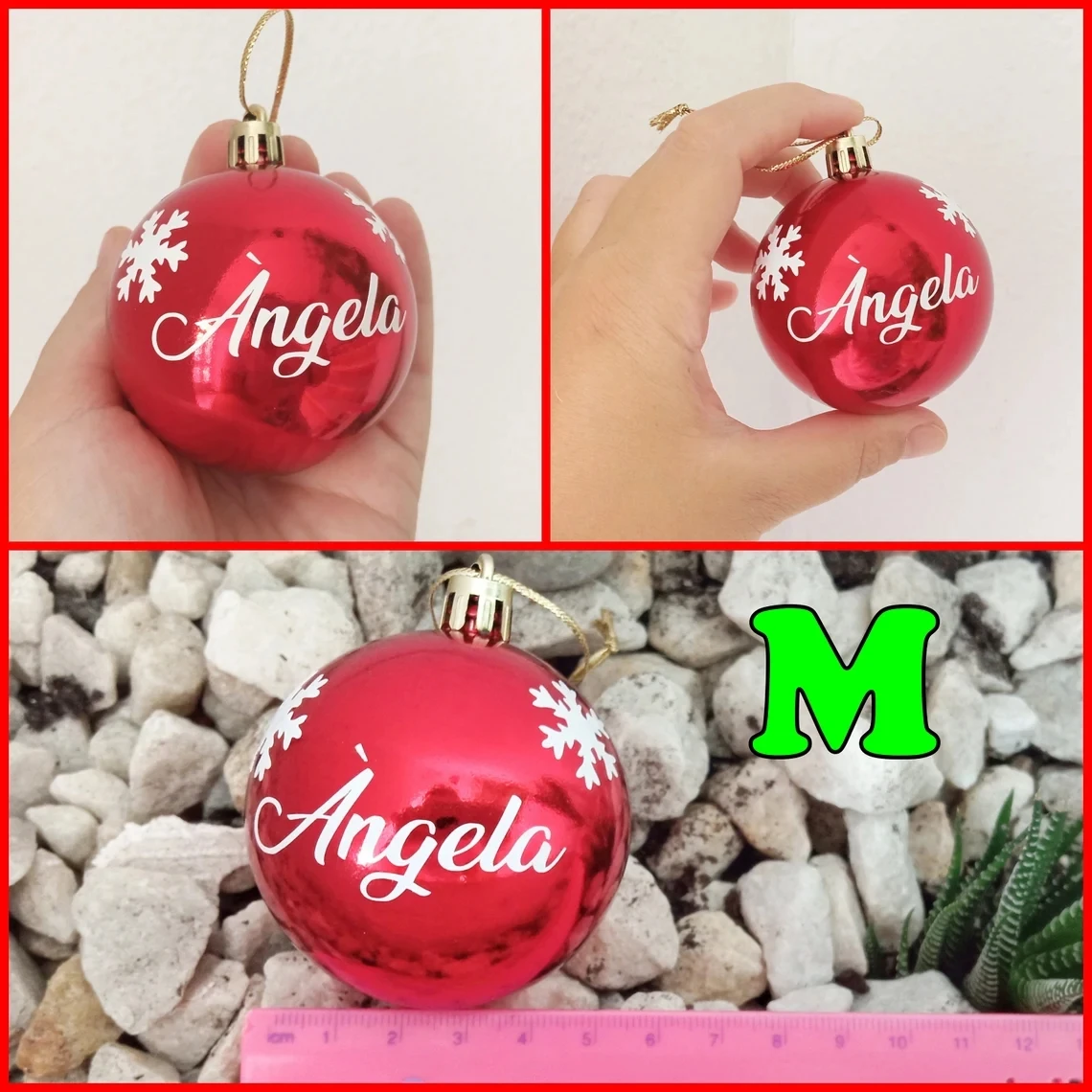 Personalized Christmas ball, Name Ornament Customized, Christmas tree ornament, Xmas decoration, Hanging red ball, santa  gift