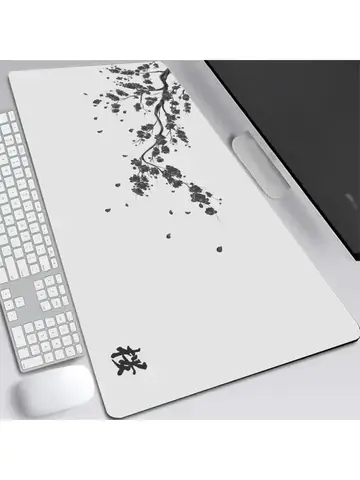 Japan Cherry Blossom Mouse Pad XXL Gray Laptops Gaming Deskmat Sakura Mousepad Anime Office Carpet Gamer Keyboard Computer Desks