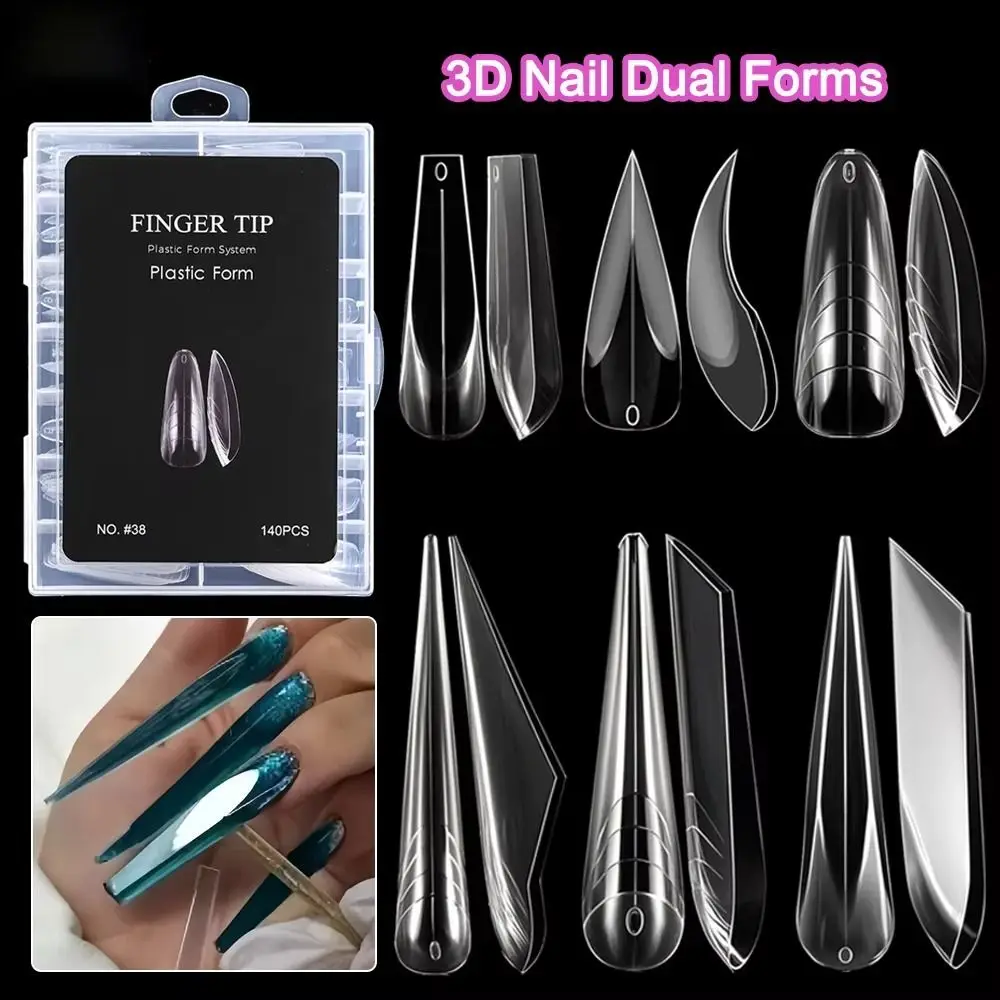 

2025 Poly Nail Gel Nail Extension Molds Reusable Full Cover Advanced Shape Dual Forms Extension Curved Stiletto Manicure